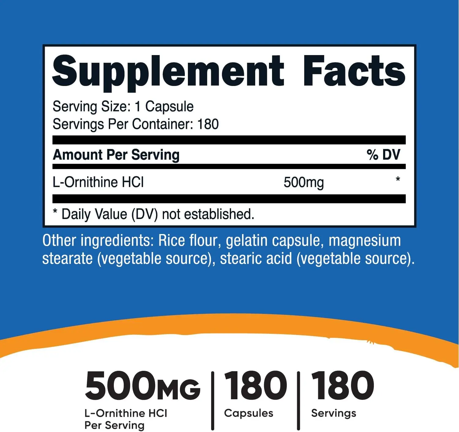 Nutricost L-Ornithine 500 mg Capsules
